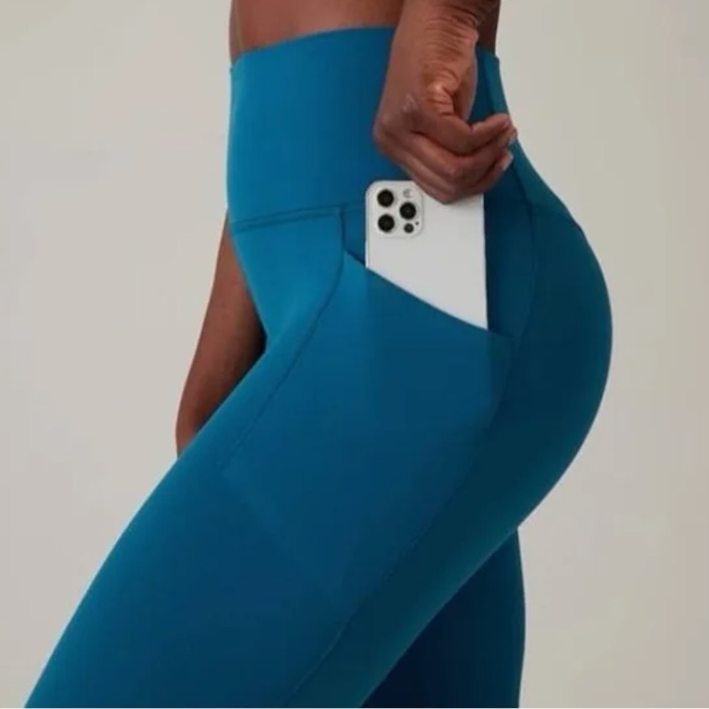 Athleta Teal High-Rise Pocket Leggings